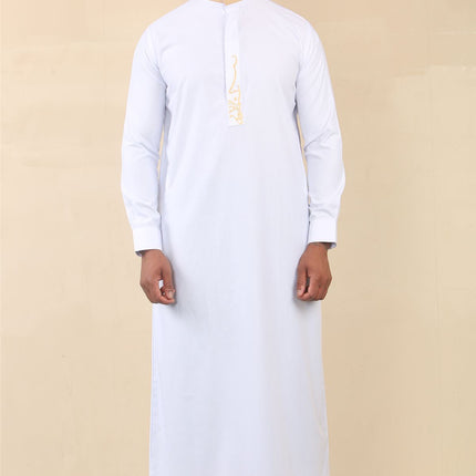 Men's White Thobe Arab Saudi Emirati Islamic Clothing Jubba Robe