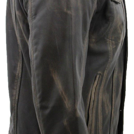 Men’s Retro Leather Trucker Jacket-Constantine