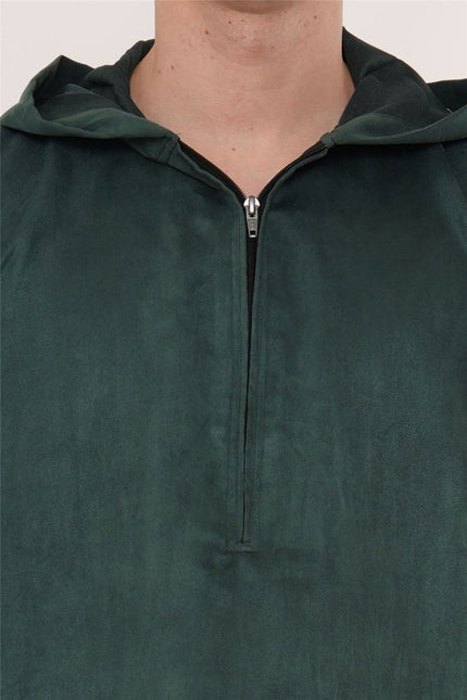 Men's Hooded Eid Green Moroccan Jubba Robe Ramadan Eid Thobe - HM12