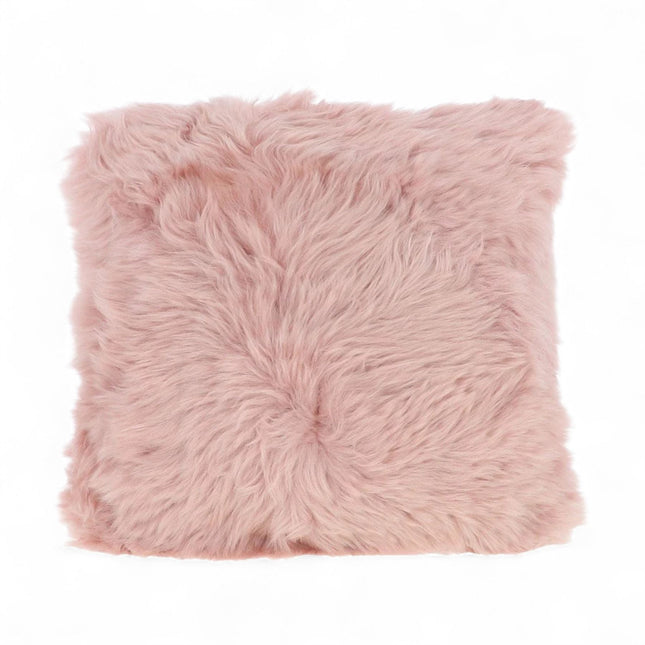 Genuine Sheepskin Pink  40x40cm Real Wool Single Sided Cushion