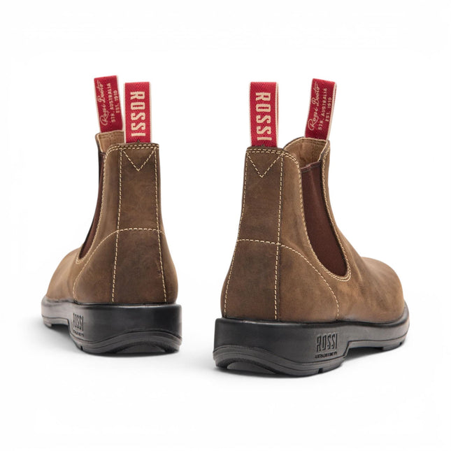 Rossi 404 Mocha Brown Leather Outdoor Chelsea Boots - Spinifex