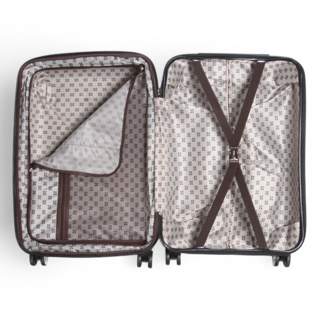 Strong Expandable Hard Shell Dual 4 Wheel Suitcase Set Print Luggage Cabin Travel Bag