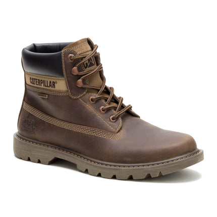 Caterpillar (CAT) Men's Brown Waterproof Leather Lace Up Ankle Boots -  Colorado 2.0 Tractor