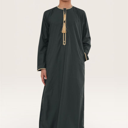 Kids Boys Ramadan Green Moroccan Thobe Robe Emirati Eid Jubba- TT-003