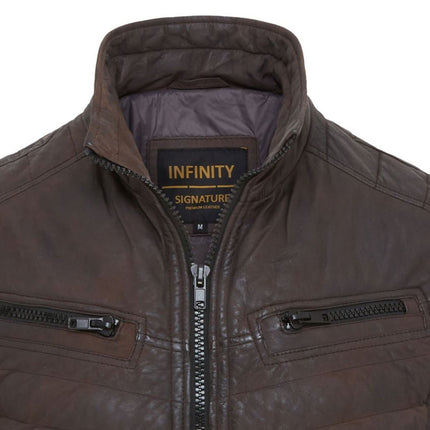 Men's Puffer Leather Biker Quilted Vintage Bomber Jacket