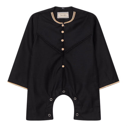 Baby Boys Omani Eid Black Thobe  Saudi Emirati Jubba Robe Romper