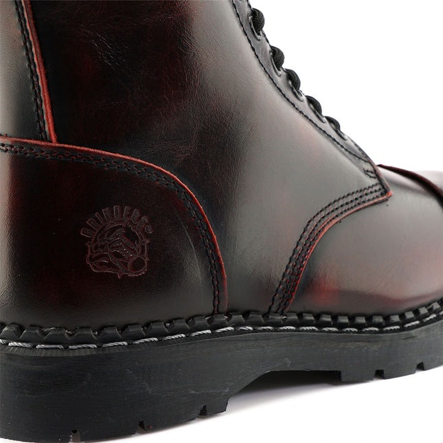 Grinders Unisex Wine Stag Acs Leather Steel Toe Cap Lace Up Boots