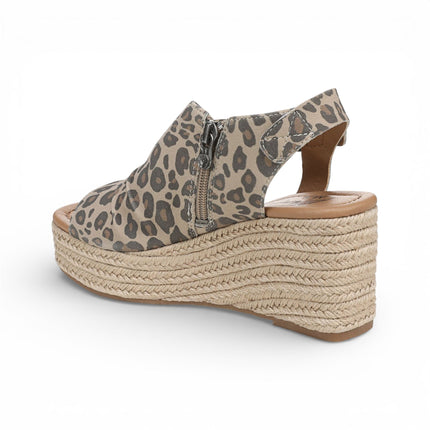 Blowfish Malibu Womens Leopard Print Wedge Slingbacks Heel Sandals - Amira