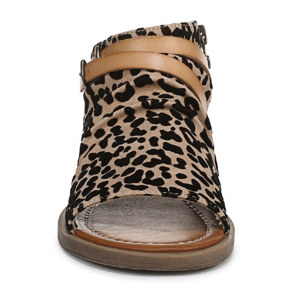 Blowfish Malibu Women's Brown Leopard Strappy Low Wedge Sandals - Denver