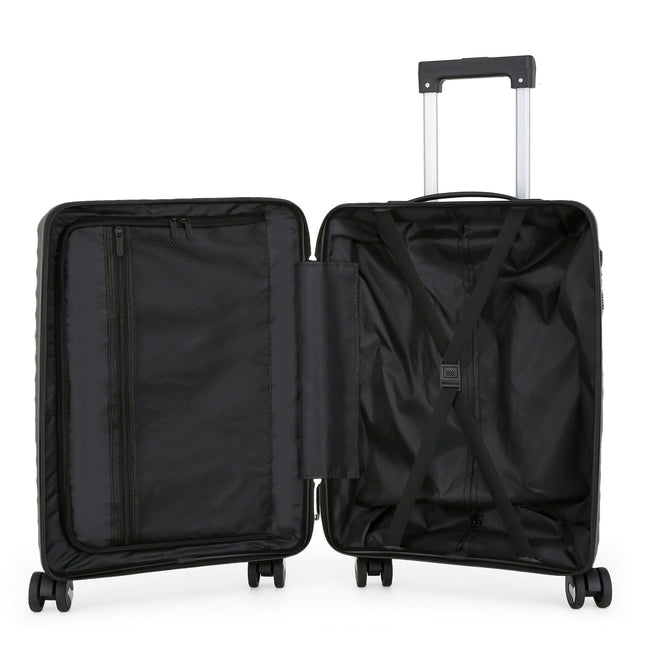 Dual 4 Wheel Robust Lightweight TSA Hard Shell Suitcase Luggage Travel Bags Set
