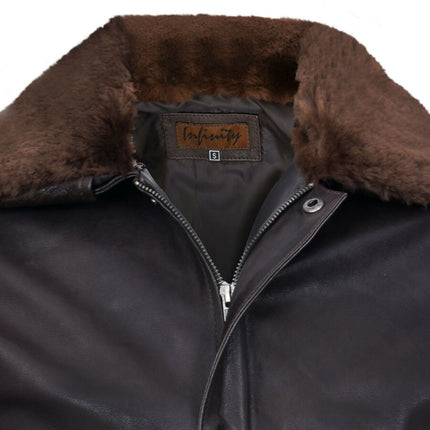 Men's Air Force A2 Brown Aviator Leather Bomber Jacket-Sao Paulo