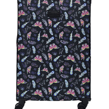 Lightweight Print Suitcases 8 Wheel Luggage Travel Soft Bags Set