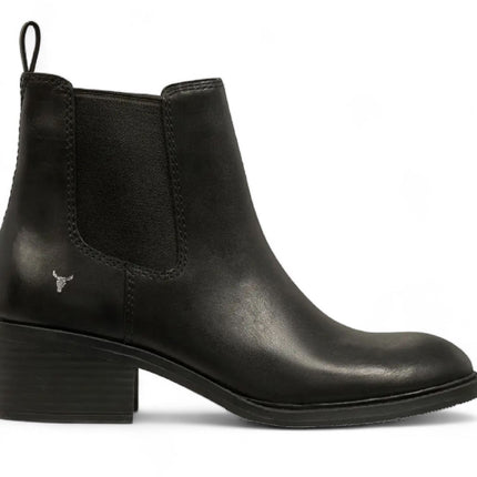 Windsorsmith Womens Black Classic Leather Ankle Chelsea Boots - Replace