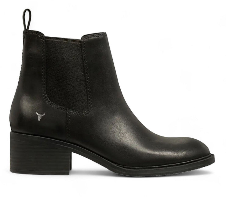 Windsorsmith Womens Black Classic Leather Ankle Chelsea Boots - Replace