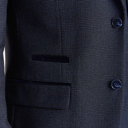 Men's Navy Suit Blazer Prince Of Wales Formal Blazer