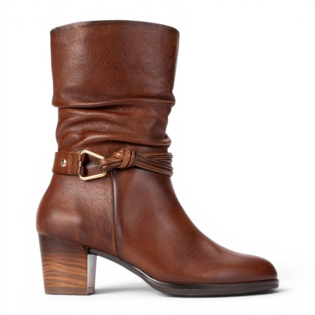 Pikolinos Women's Brown Leather Mid-Calf High Boots - Zamora