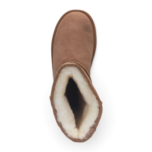 Women’s Chestnut Genuine Sheepskin Fur-Lined Winter Mid-Calf Boots