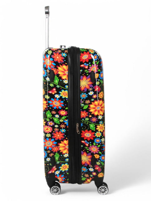 Strong Expandable Hard Shell Dual 4 Wheel Suitcase Set Print Luggage Cabin Travel Bag