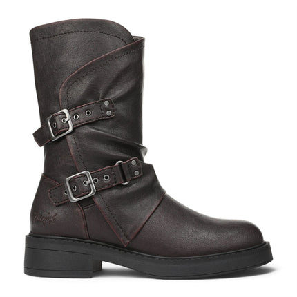 Blowfish Malibu Women's Wine Faux Leather Mid-Calf Biker Boots - Venice-2