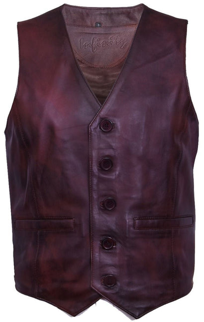 Mens Classic Leather Waistcoat-Chester