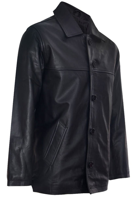 Mens Cowhide Leather Box Jacket-Mendoza