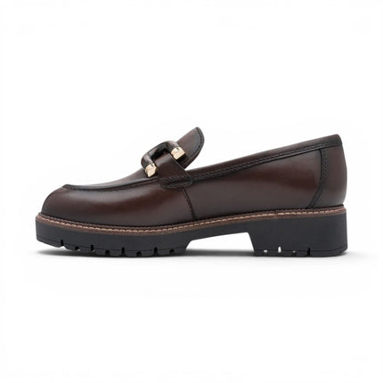 Tamaris Women's Brown Leather Loafer Comfort Shoes - 24740-47