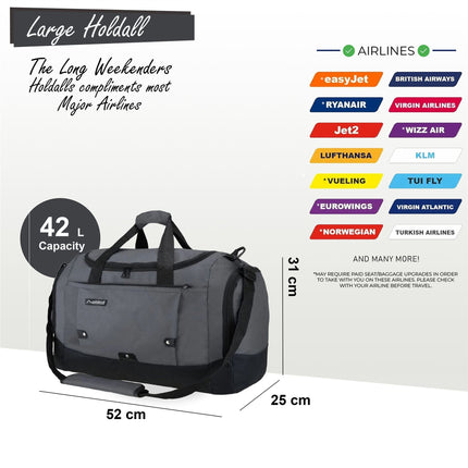 Large Duffel Weekend Holdall Carry-On Cabin Bag Gym Sports Travel Bag