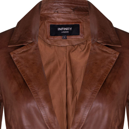 Womens Soft Leather Blazer Jacket-Apeldoorn