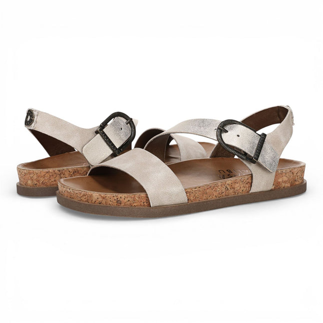 Blowfish Malibu Women's Cloud Silver Footbed Strappy Flat Sandals - Lance