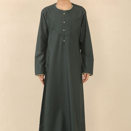 Kid's Boys Green Omani Eid Thobe  Saudi Emirati Jubba Robe