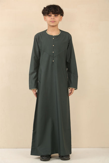 Kid's Boys Green Omani Eid Thobe  Saudi Emirati Jubba Robe