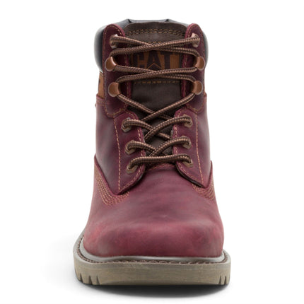 Caterpillar (CAT) Men's Burgundy Waterproof Leather Lace Up Ankle Boots -  Colorado 2.0 Tractor