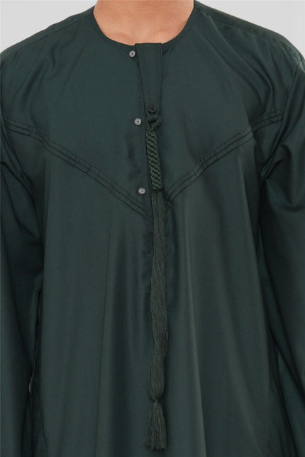 Kids Boys Eid Green Moroccan Jubba Robe Djellaba Ramadan Eid Thobe - K-HM11