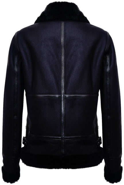 Womens Black B3 Sheepskin Leather Jacket-Campinas