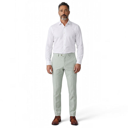Men's Sage Green Formal Pants Tailored Fit Trousers - Belmont