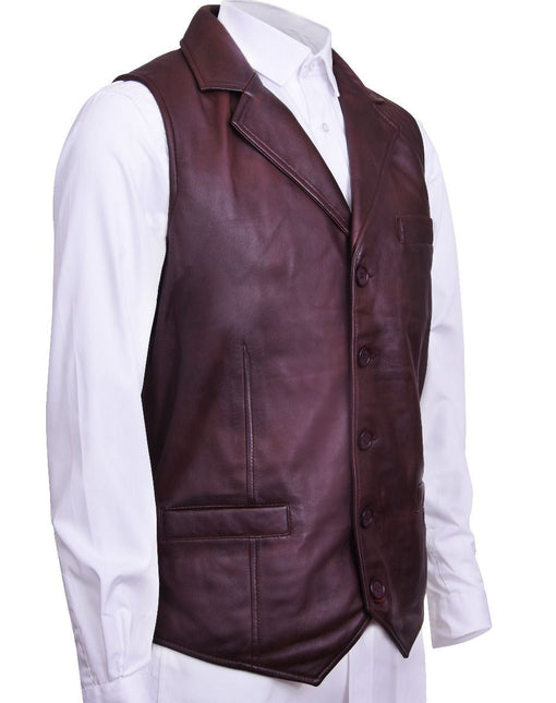 Mens Smart Classic Leather Waistcoat-Bristol