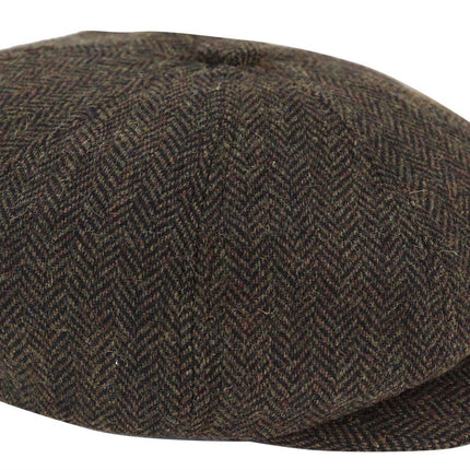 Mens Peaky Blinders Tweed Gatsby Flat Baker Hat With Razor Blade