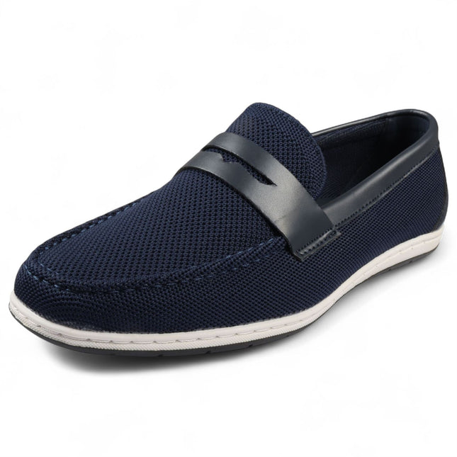Men’s Navy Breathable Loafers Lightweight Slip-On