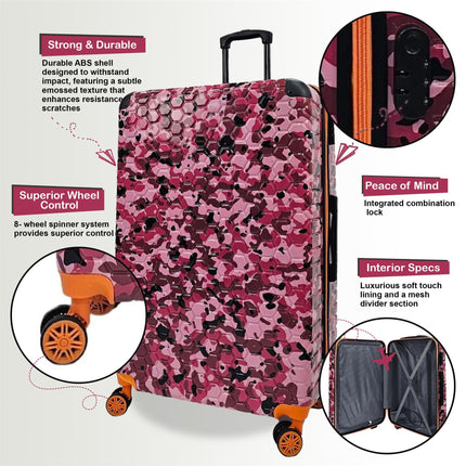 Hardshell Camo Robust ABS Suitcase Set