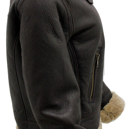 Womens Brown B3 Sheepskin Leather Flying Jacket-Kayseri