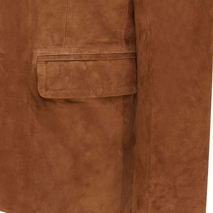 Mens Suede Blazer Jacket Soft Real Italian Leather Fitted Vintage Coat