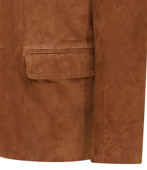 Mens Suede Blazer Jacket Soft Real Italian Leather Fitted Vintage Coat