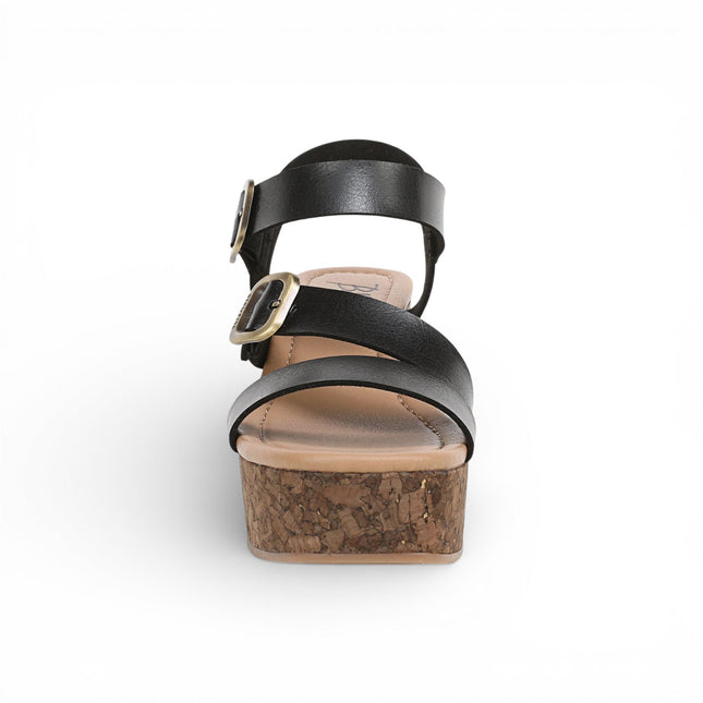 Blowfish Malibu Womens Black Wedge Strappy Espadrille Heel Sandals - Ali