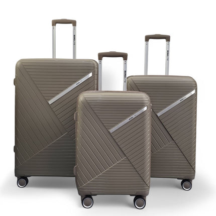 Robust PP Hard Shell 8 Wheels Luggage Travel Holiday Cabin Suitcase Set