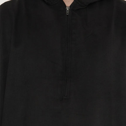 Men's Hooded Eid Black Moroccan Jubba Robe Ramadan Eid Thobe - HM12