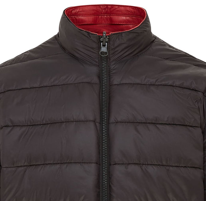 Mens Reversible Hooded Leather Jacket Premium Lambskin Napa
