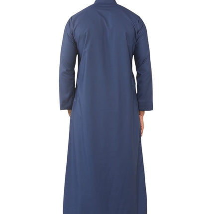 Men's Blue Thobe Arab Saudi Emirati Islamic Clothing Jubba Robe