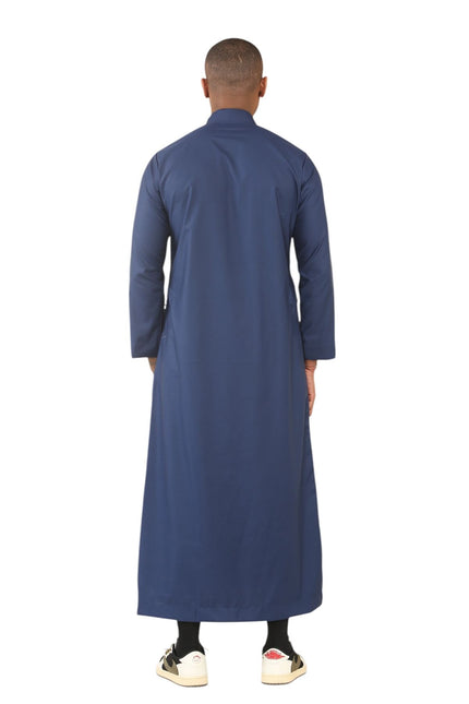 Men's Blue Thobe Arab Saudi Emirati Islamic Clothing Jubba Robe