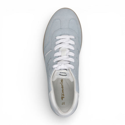 Tamaris Women's Blue White Leather Trainers Sneaker Shoes
