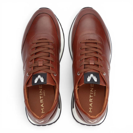Martinelli Men's Brown Leather Sneakers Trainer Lace-Up Shoes - Hanbury